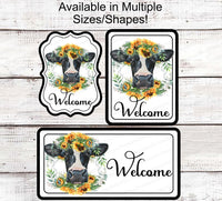 
              Cow Wreath Sign - Farm Life Sign - Cow Sign - Sunflower Sign - Farmhouse Wreath Sign - Farm Animals Sign - Farm Wreaths Signs
            