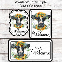 Cow Wreath Sign - Farm Life Sign - Cow Sign - Sunflower Sign - Farmhouse Wreath Sign - Farm Animals Sign - Farm Wreaths Signs