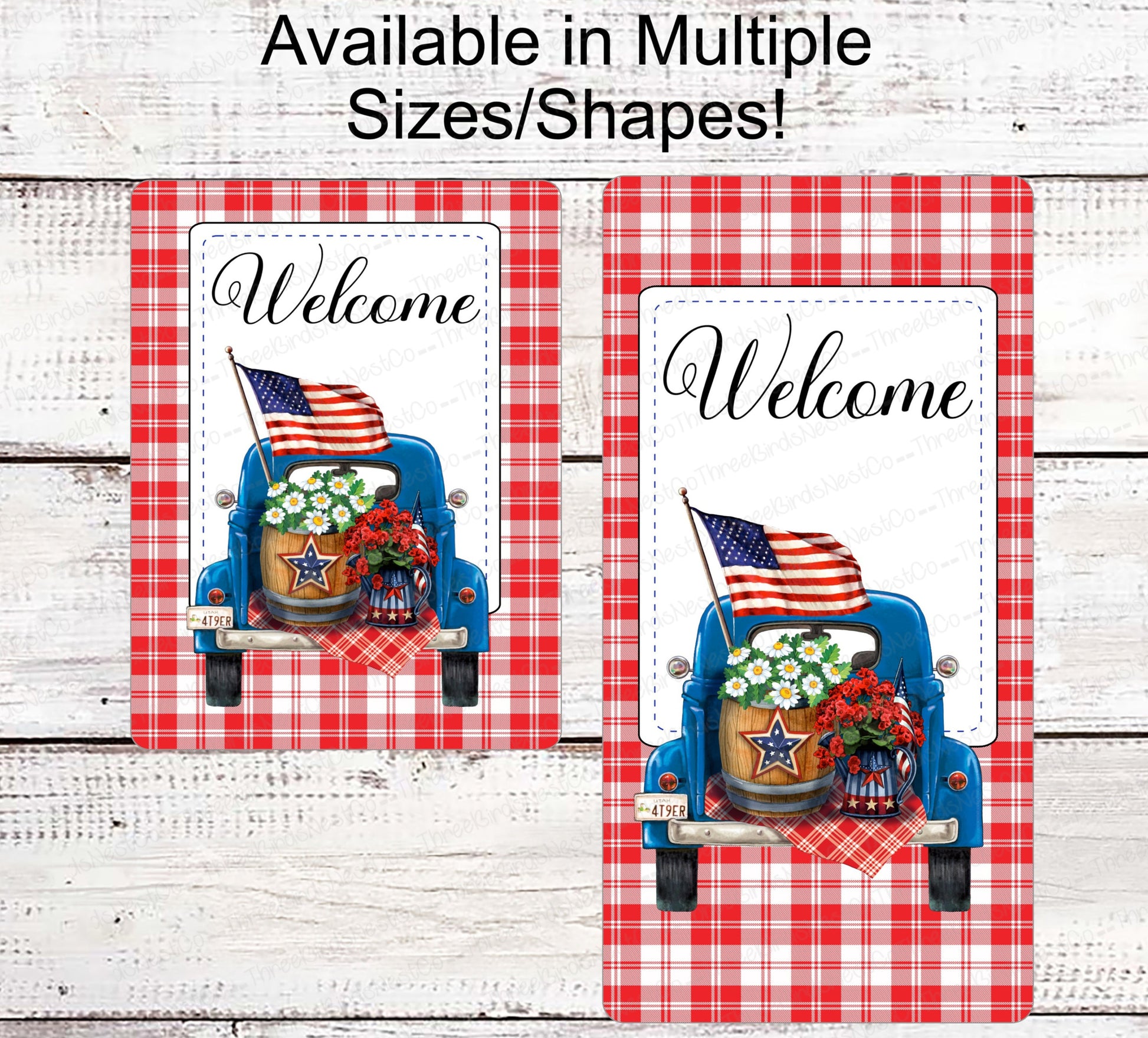 Patriotic Wreath Sign - Flower Truck Sign - Patriotic Welcome Sign - Patriotic Truck - Patriotic Signs for Wreath - 4th of July Signs