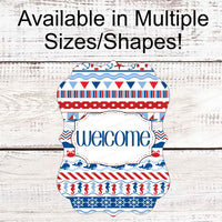 Beach Wreath Sign - Welcome Wreath Sign - Starfish Sign - Beach Welcome Sign - Seahorse Sign - Whale Sign - Sailboat Sign - Nautical Welcome