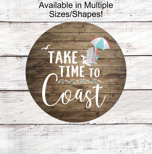 Beach Time Sign - Beach Wreath Sign - Beach Sign - Adirondack Chair - Beach Umbrella