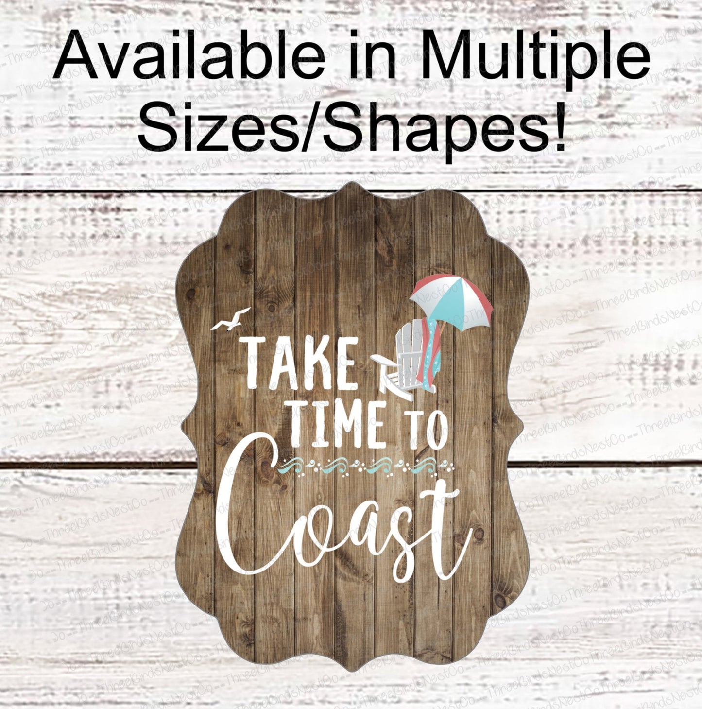Beach Time Sign - Beach Wreath Sign - Beach Sign - Adirondack Chair - Beach Umbrella