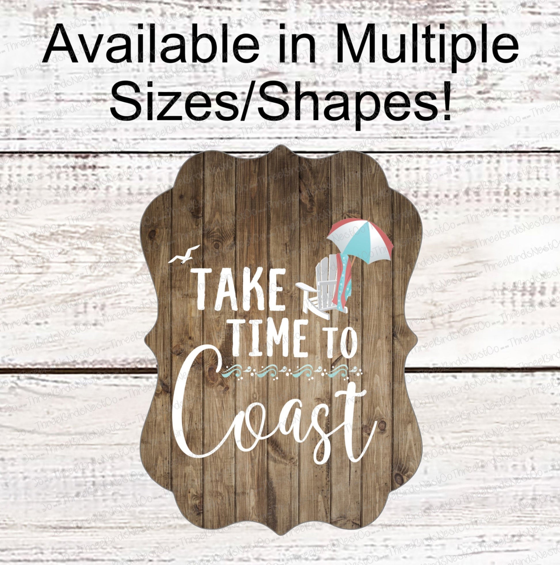 Beach Time Sign - Beach Wreath Sign - Beach Sign - Adirondack Chair - Beach Umbrella
