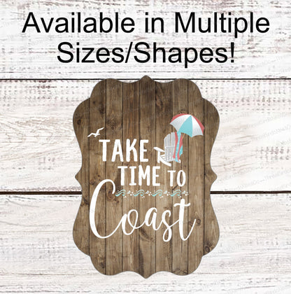 Beach Time Sign - Beach Wreath Sign - Beach Sign - Adirondack Chair - Beach Umbrella