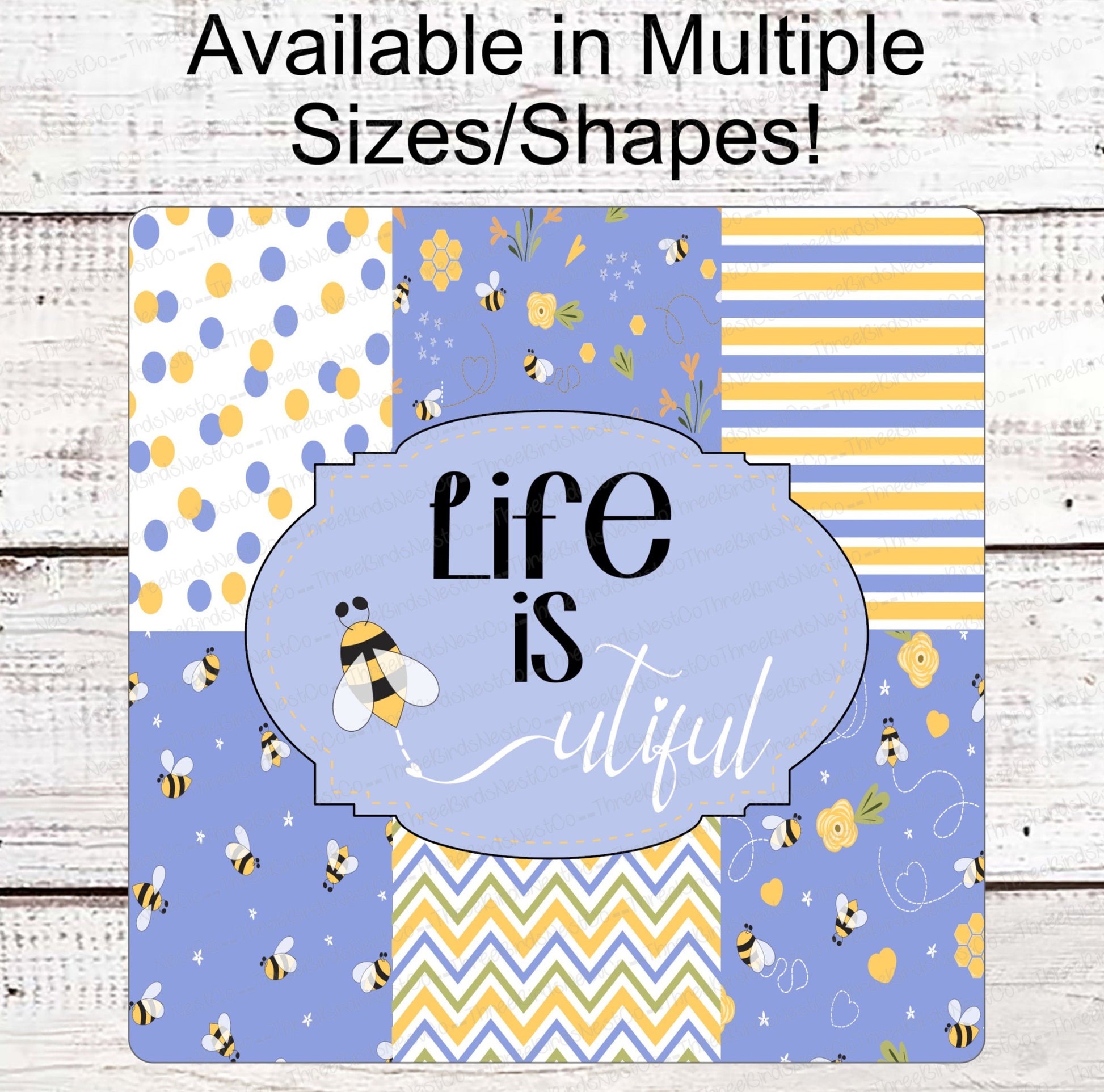Life is Beautiful - Home Wreath Sign - Bee Wreath Signs - Cute as Can Bee - Spring Wreath Signs - Summer Wreath Signs