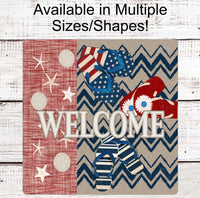 
              Patriotic Wreath Sign - Patriotic Sign - Flip Flops Sign - Starfish Sign - Sand Dollar Sign - Beach Welcome Sign
            