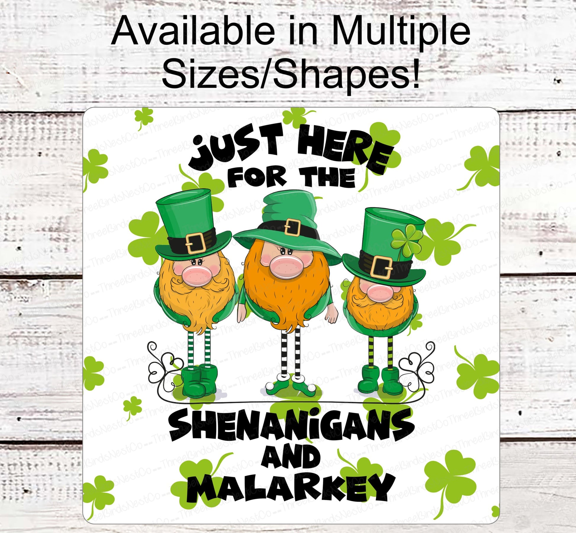 St Patricks Day Wreath Sign - Leprechaun Sign - Leprechaun Gnomes - Shenanigans and Markey - Shamrock Sign
