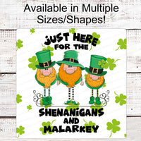 St Patricks Day Wreath Sign - Leprechaun Sign - Leprechaun Gnomes - Shenanigans and Markey - Shamrock Sign