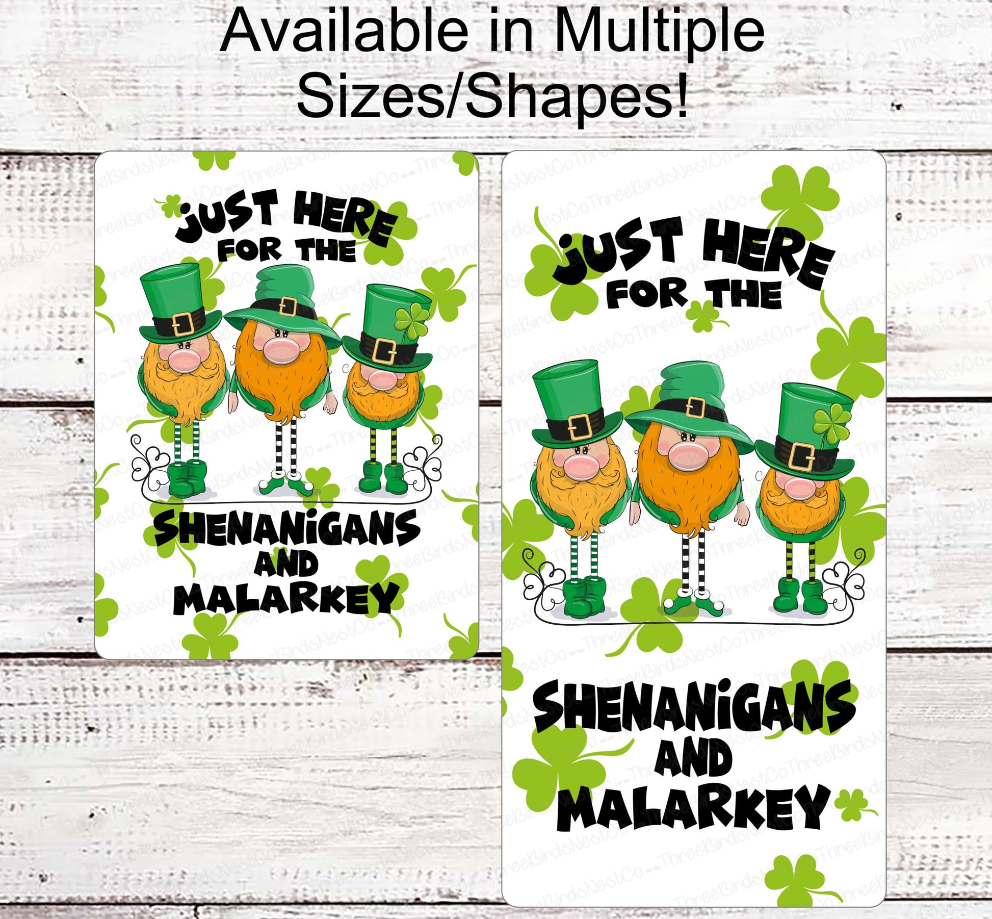 St Patricks Day Wreath Sign - Leprechaun Sign - Leprechaun Gnomes - Shenanigans and Markey - Shamrock Sign
