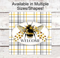 
              Bee Wreath Signs - Bee Wreath - Floral Wreath Sign - Bumble Bee Wreath Signs - Honey Bee Sign - Welcome Wreath Sign
            