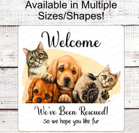 
              Who Rescued Who - Dog Wreath Signs - Cat Wreath Sign - Rescue Pet - Rescued Signs - Rescued Dog Signs - Rescue Cat - Pet Wreath
            