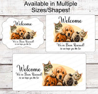 
              Who Rescued Who - Dog Wreath Signs - Cat Wreath Sign - Rescue Pet - Rescued Signs - Rescued Dog Signs - Rescue Cat - Pet Wreath
            