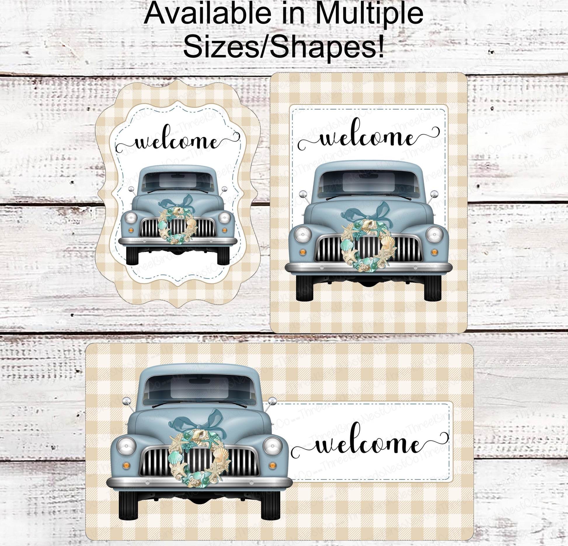 Beach Wreath Sign - Old Truck Sign - Beach Truck Sign - Starfish Sign - Shell Wreath - Beach Sign - Beach Wreath - Welcome to the Beach