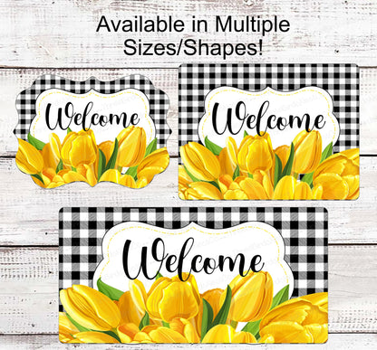 Welcome Wreath Sign - Tulip Sign - Tulips Wreath - Tulip Wreath - Spring Wreath Signs - Summer Wreath Signs