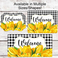 Welcome Wreath Sign - Tulip Sign - Tulips Wreath - Tulip Wreath - Spring Wreath Signs - Summer Wreath Signs