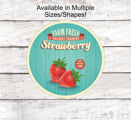 Farmers Market Strawberries - Farmers Market Sign - Welcome Wreath Sign - Farmers Market Stand - Farmers Market Wreath - Vintage Farm Sign