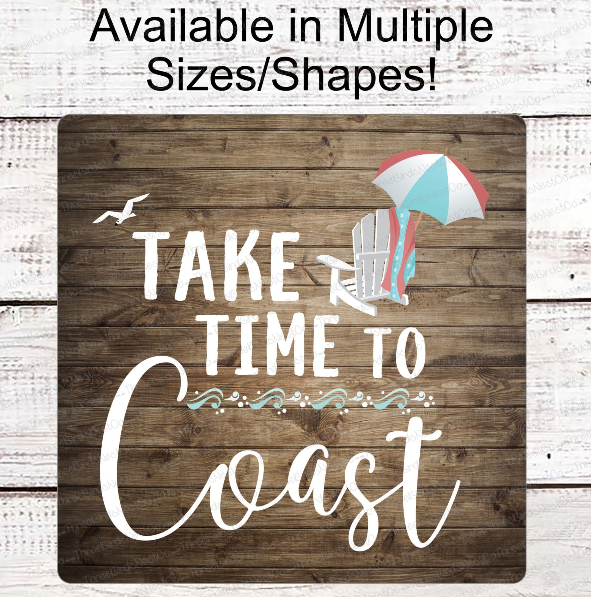 Beach Time Sign - Beach Wreath Sign - Beach Sign - Adirondack Chair - Beach Umbrella