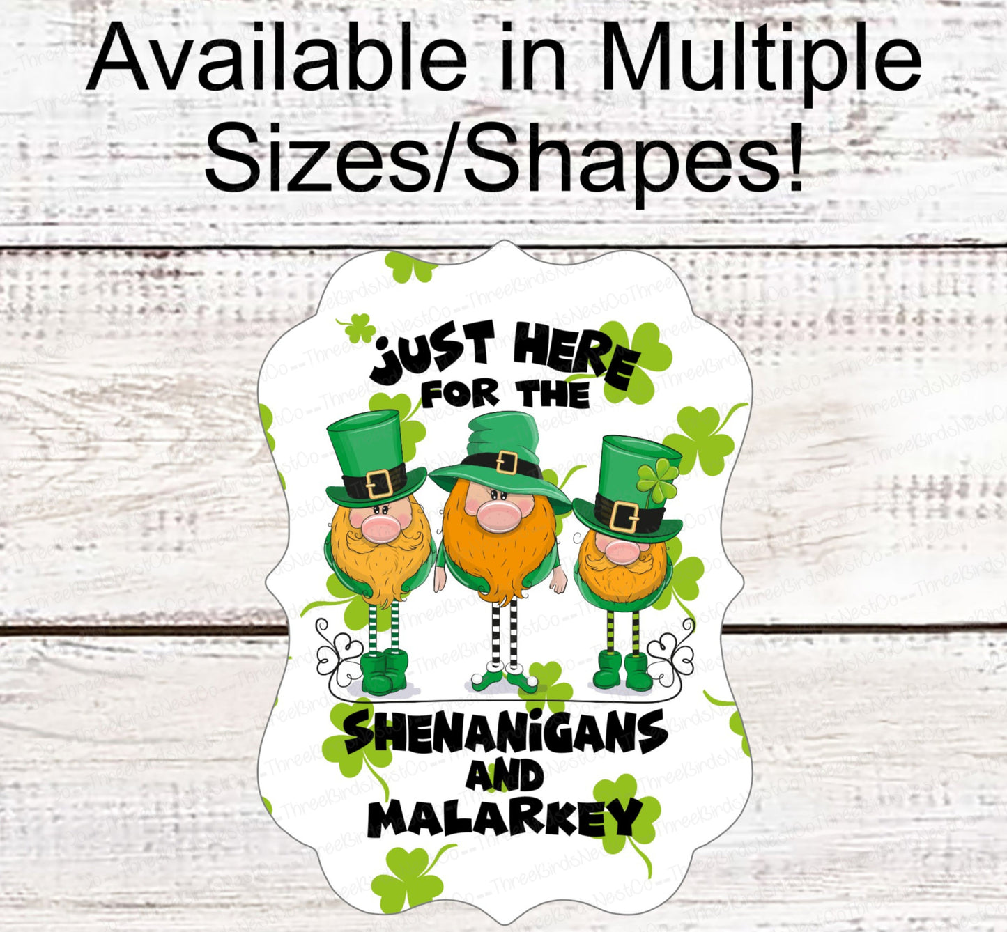 St Patricks Day Wreath Sign - Leprechaun Sign - Leprechaun Gnomes - Shenanigans and Markey - Shamrock Sign