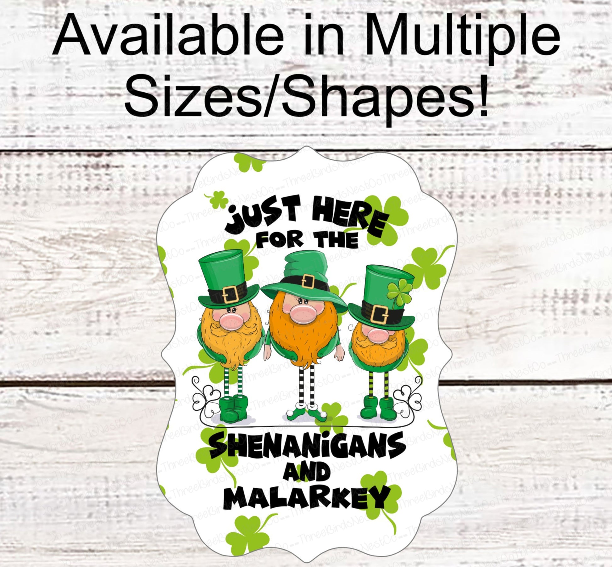 St Patricks Day Wreath Sign - Leprechaun Sign - Leprechaun Gnomes - Shenanigans and Markey - Shamrock Sign