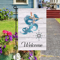 Mermaid Garden Flag - Beach House Welcome - Beach Garden Flag - Nautical Garden Flag - Garden Flag -Double Sided Garden Flag