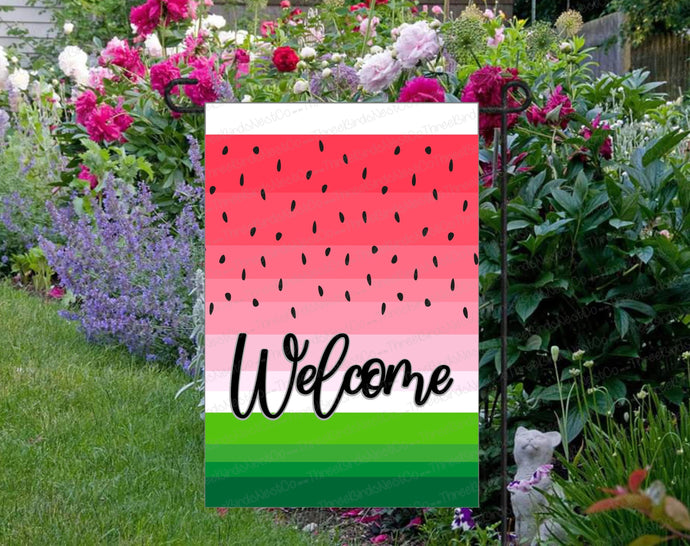 Watermelon Garden Flag - Summer Garden Flag - Welcome Flag - Custom Garden Flag - Yard Flag - Yard Art - Double Sided Garden Flag