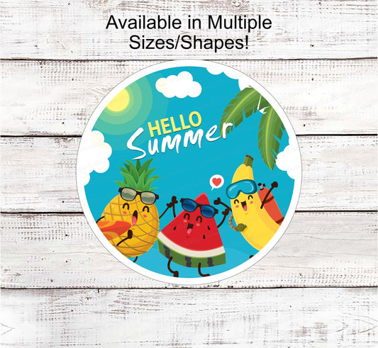 Watermelon Wreath Sign - Pineapple Wreath Sign - Banana Wreath Sign - Sweet Summertime - Hello Summer Wreath Sign
