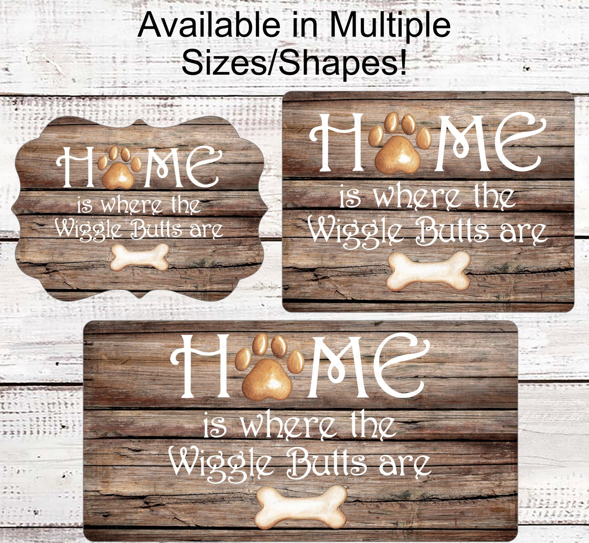 Dog Wreath Signs - Wiggle Butt - Dog Home Signs - Home Wreath Sign - Dog Lover Sign - Paw Print Sign - Dog Signs for Wreaths