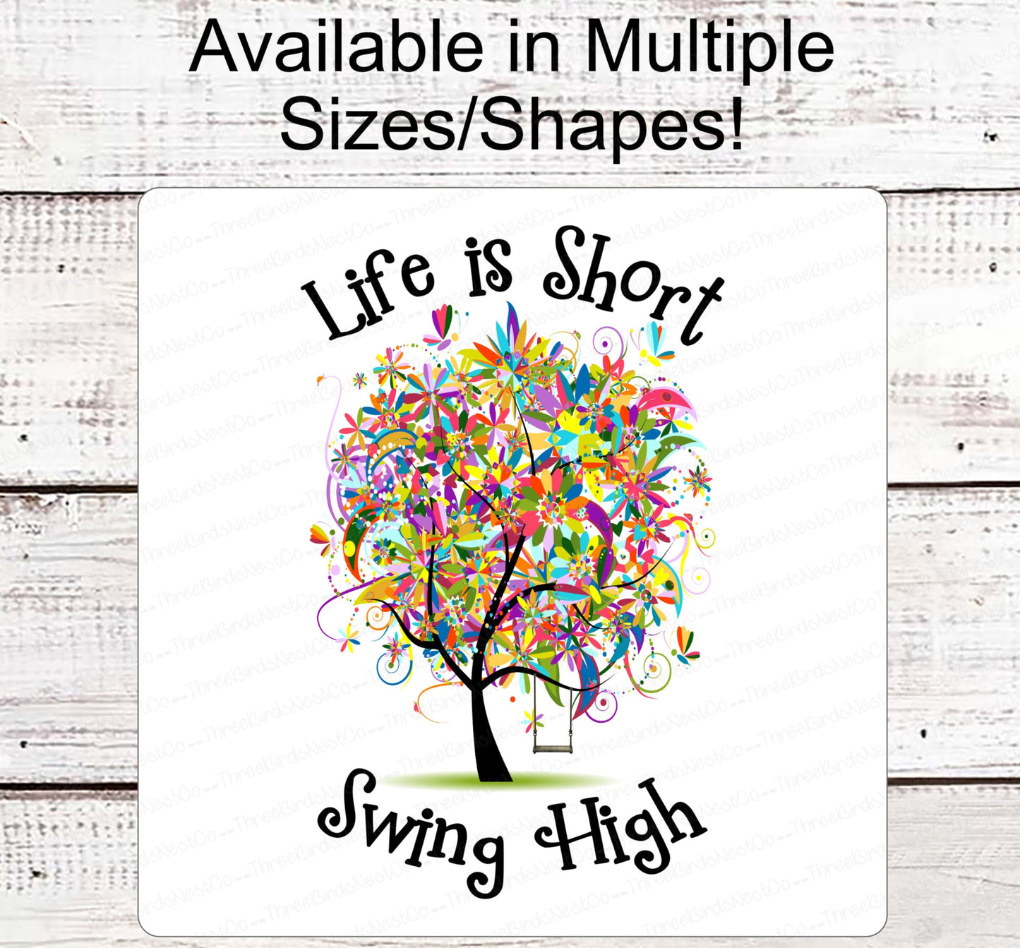 Inspirational Signs - Tree Swing Sign - Welcome Wreath Sign - Spring Wreath Signs - Summer Wreath Signs - Floral Wreath Sign - Tree Sign
