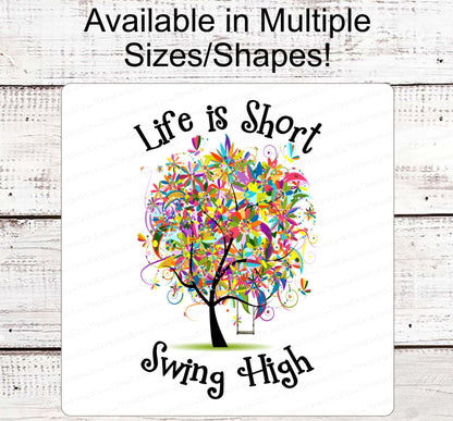 Inspirational Signs - Tree Swing Sign - Welcome Wreath Sign - Spring Wreath Signs - Summer Wreath Signs - Floral Wreath Sign - Tree Sign