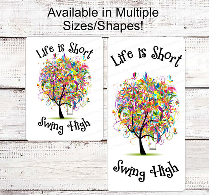 Inspirational Signs - Tree Swing Sign - Welcome Wreath Sign - Spring Wreath Signs - Summer Wreath Signs - Floral Wreath Sign - Tree Sign