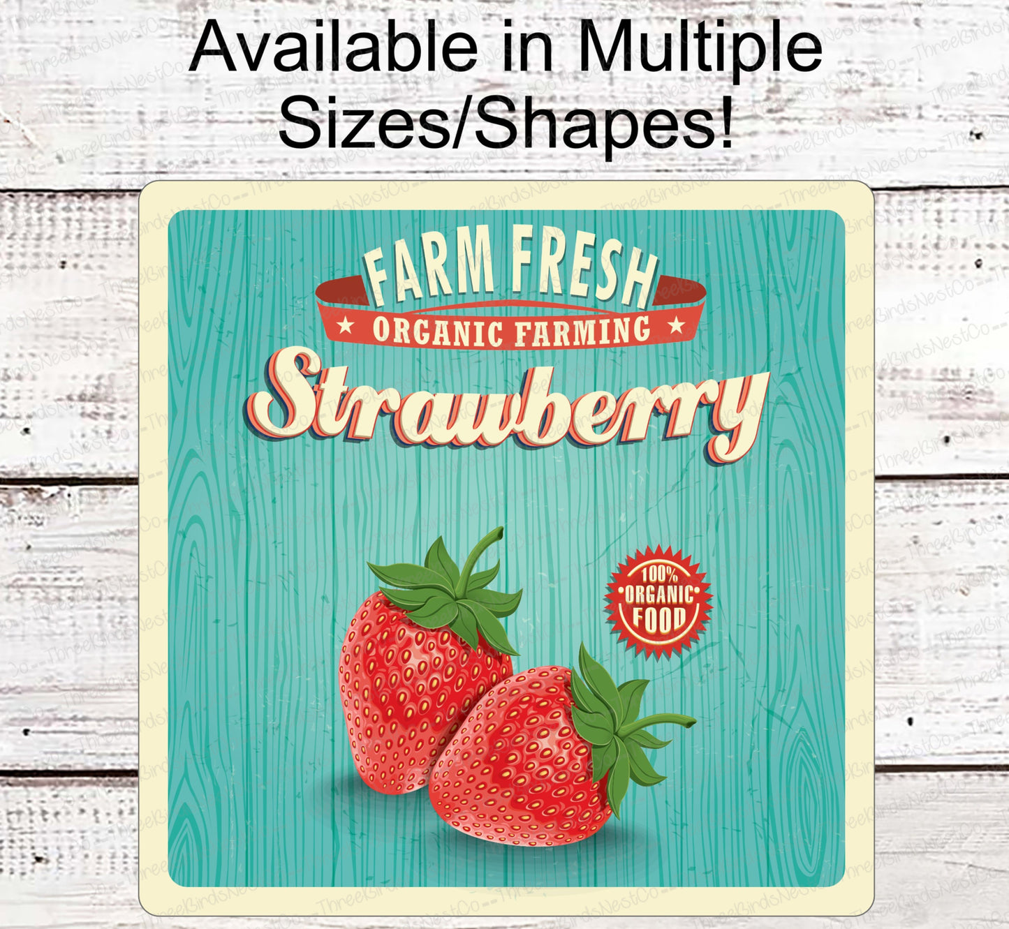 Farmers Market Strawberries - Farmers Market Sign - Welcome Wreath Sign - Farmers Market Stand - Farmers Market Wreath - Vintage Farm Sign