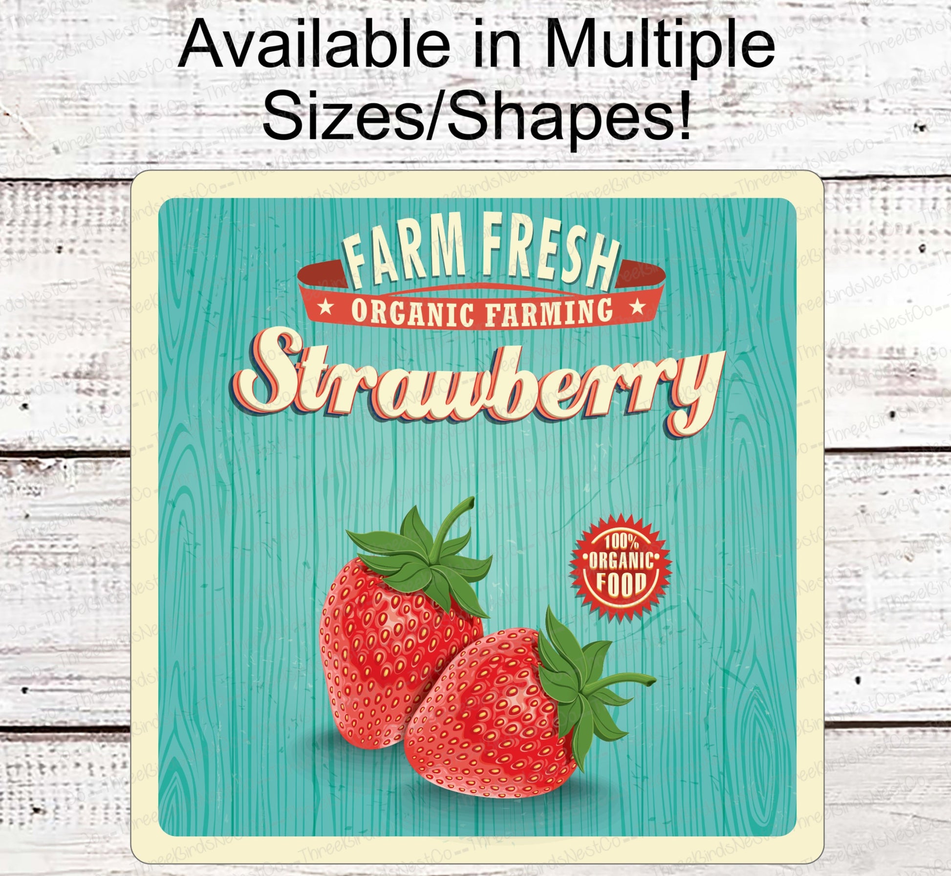 Farmers Market Strawberries - Farmers Market Sign - Welcome Wreath Sign - Farmers Market Stand - Farmers Market Wreath - Vintage Farm Sign