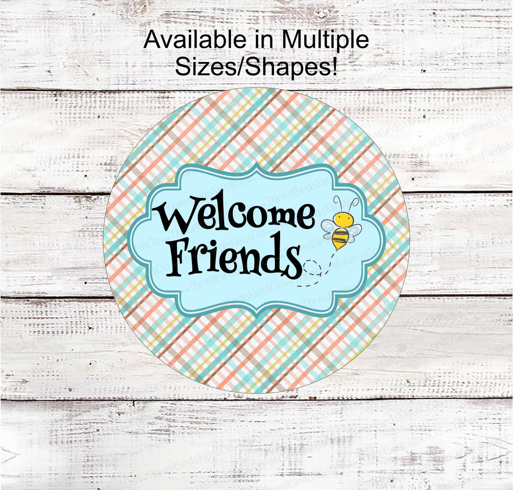 Bee Welcome Sign - Wreath Sign - Bumble Bee Sign - Bumble Bee Wreath - Spring Wreath - Welcome Spring Wreath - Welcome Spring Sign