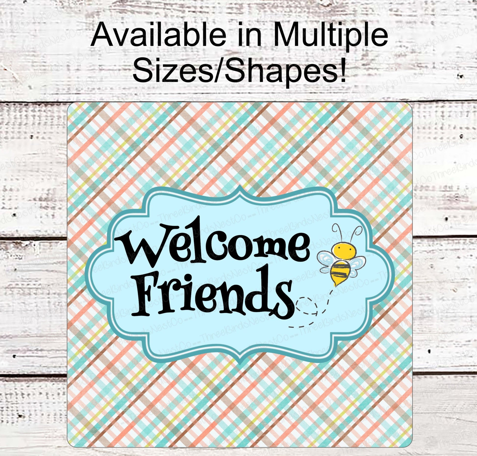 Bee Welcome Sign - Wreath Sign - Bumble Bee Sign - Bumble Bee Wreath - Spring Wreath - Welcome Spring Wreath - Welcome Spring Sign