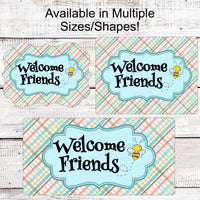 Bee Welcome Sign - Wreath Sign - Bumble Bee Sign - Bumble Bee Wreath - Spring Wreath - Welcome Spring Wreath - Welcome Spring Sign