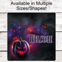 Halloween Wreath Signs - Jack O Lantern Sign - Black Cat Sign - Black Cat Halloween - Spooky Sign - Halloween Signs