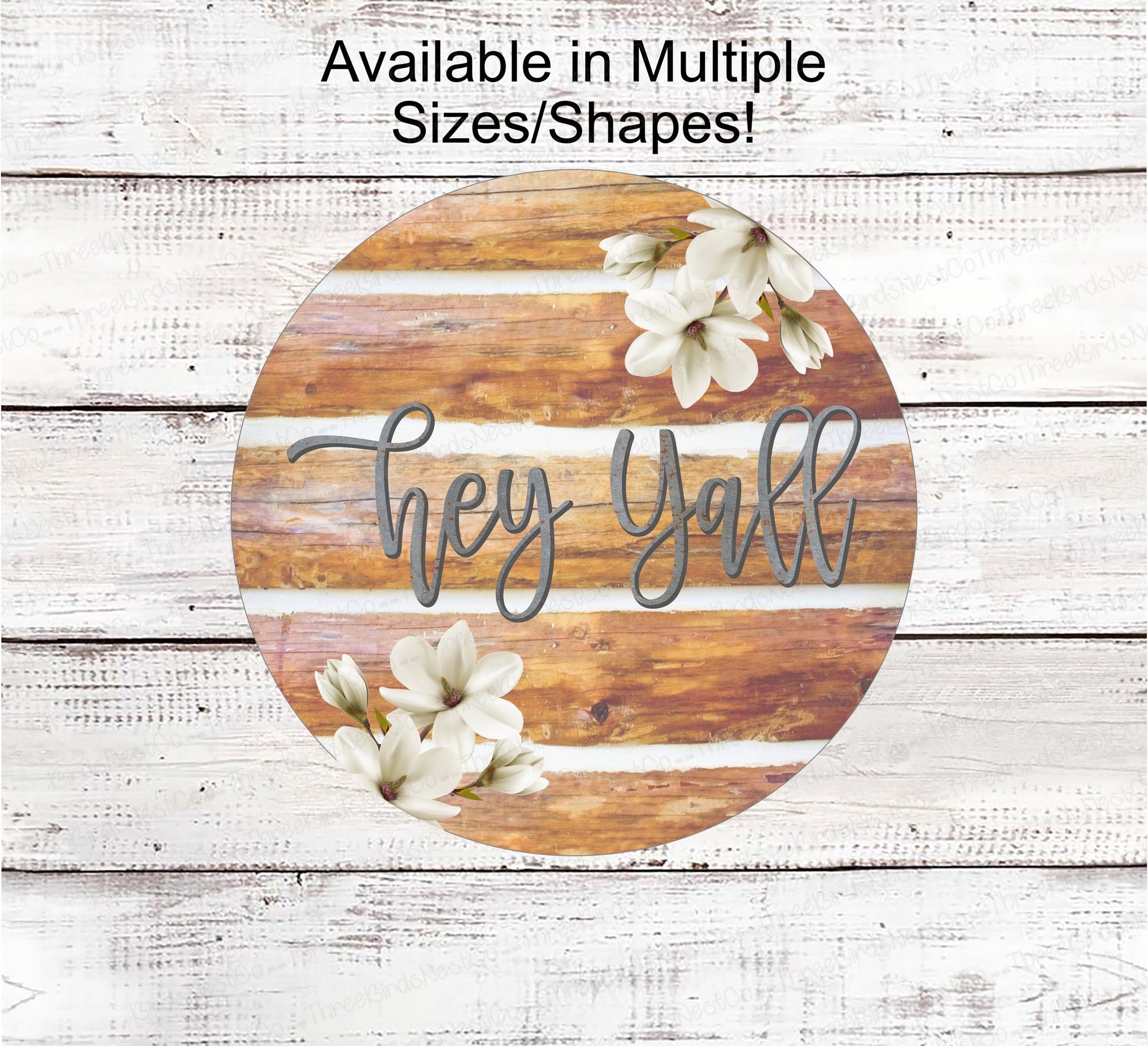 Farmhouse Wreath Sign - Hey Yall Sign - Log Home Decor - Magnoia Sign - Farm Wreaths Signs - Farmhouse Sign - Rustic Wreath Sign