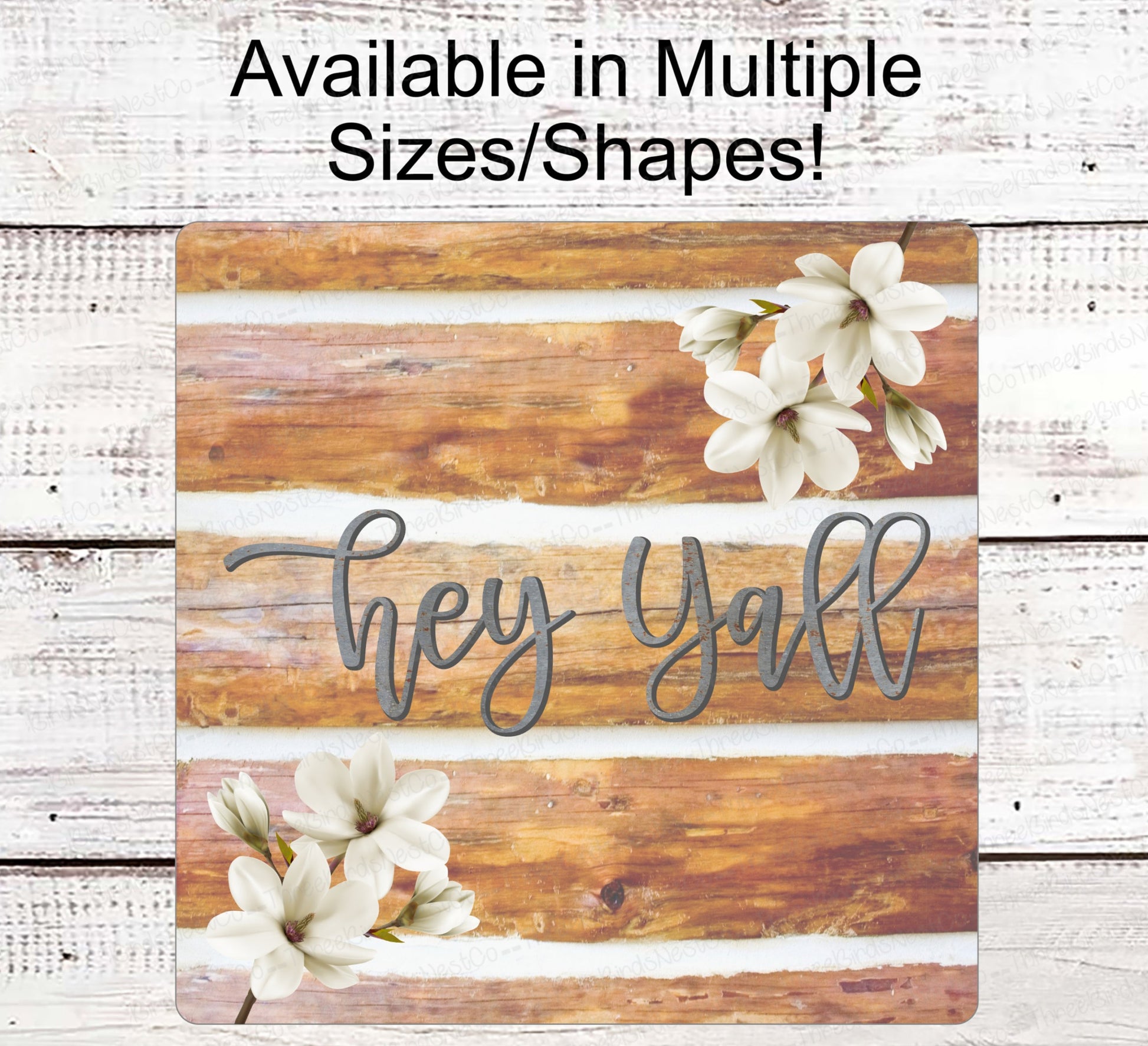 Farmhouse Wreath Sign - Hey Yall Sign - Log Home Decor - Magnoia Sign - Farm Wreaths Signs - Farmhouse Sign - Rustic Wreath Sign