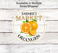 
              Farmers Market Oranges - Farmers Market Sign - Welcome Wreath Sign - Farmers Market Stand - Farmers Market Wreath - Oranges Sign
            