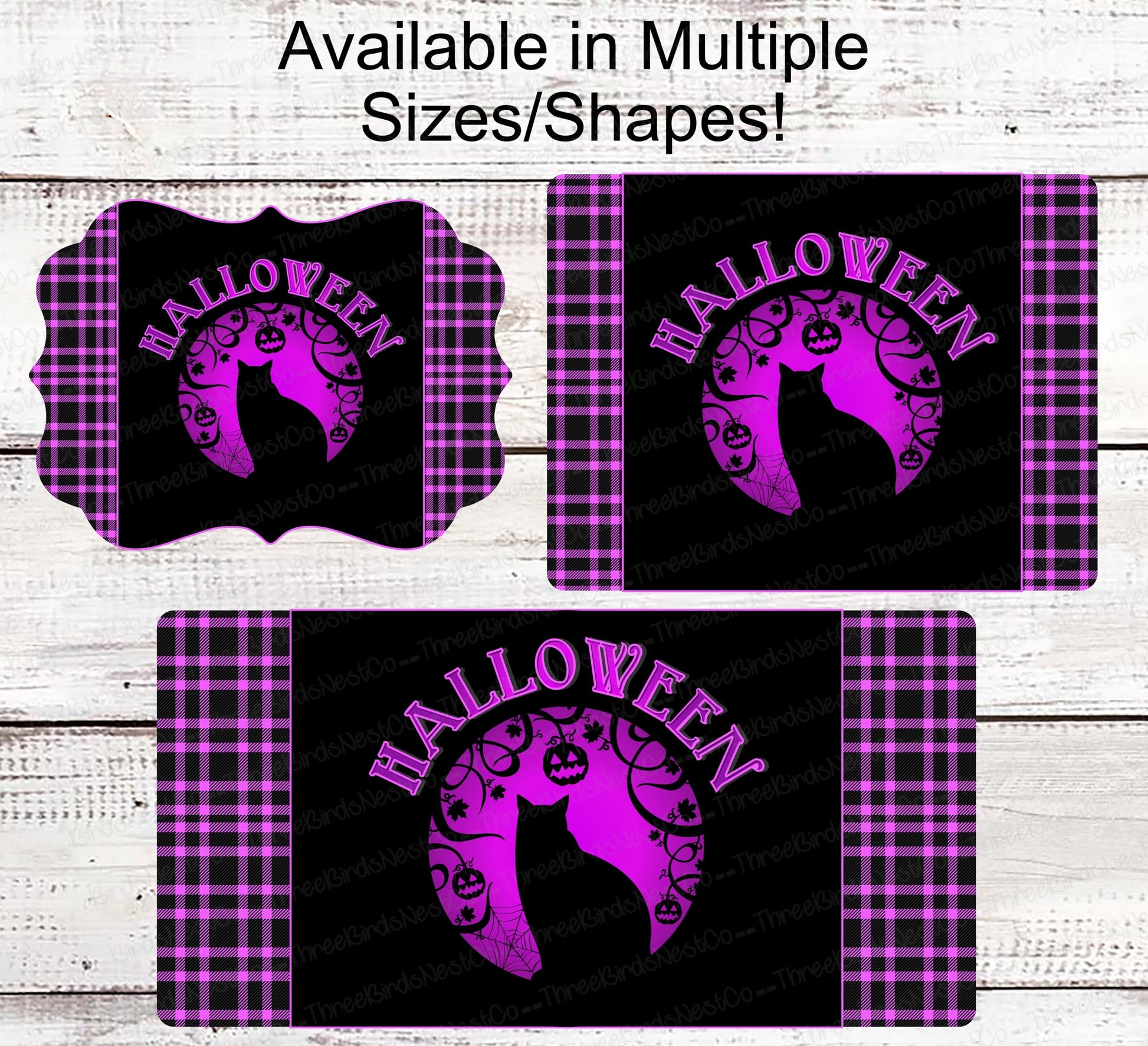 Halloween Wreath Signs - Black Cat Sign - Black Cat Halloween - Spooky Sign - Halloween Signs - Halloween Cat