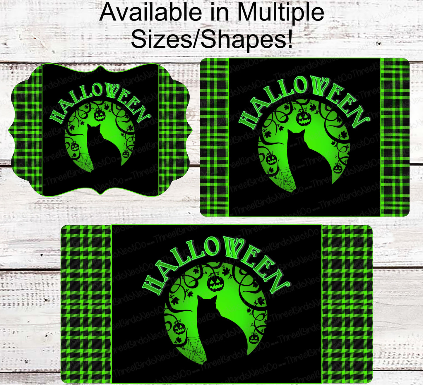 Halloween Wreath Signs - Black Cat Sign - Black Cat Halloween - Spooky Sign - Halloween Signs - Halloween Cat