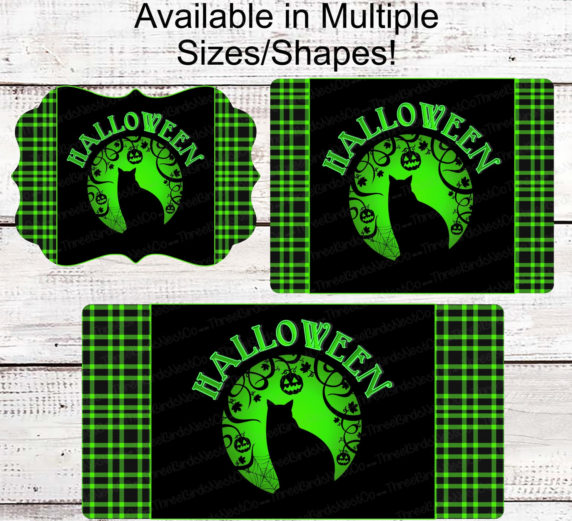 Halloween Wreath Signs - Black Cat Sign - Black Cat Halloween - Spooky Sign - Halloween Signs - Halloween Cat