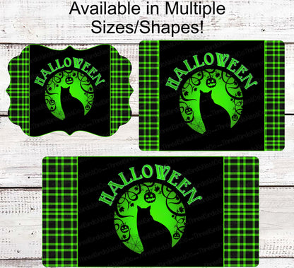 Halloween Wreath Signs - Black Cat Sign - Black Cat Halloween - Spooky Sign - Halloween Signs - Halloween Cat