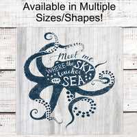 Beach Wreath Sign - Octopus Sign - Ocean Sign - Sea Life Art - Nautical Sign - Beach Sign