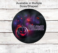 
              Halloween Wreath Signs - Jack O Lantern Sign - Black Cat Sign - Black Cat Halloween - Spooky Sign - Halloween Signs
            
