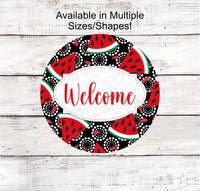 
              Watermelon Wreath Sign - Watermelon Welcome Sign - Watermelon Sign - Welcome Wreath Sign - Summer Wreath Sign
            