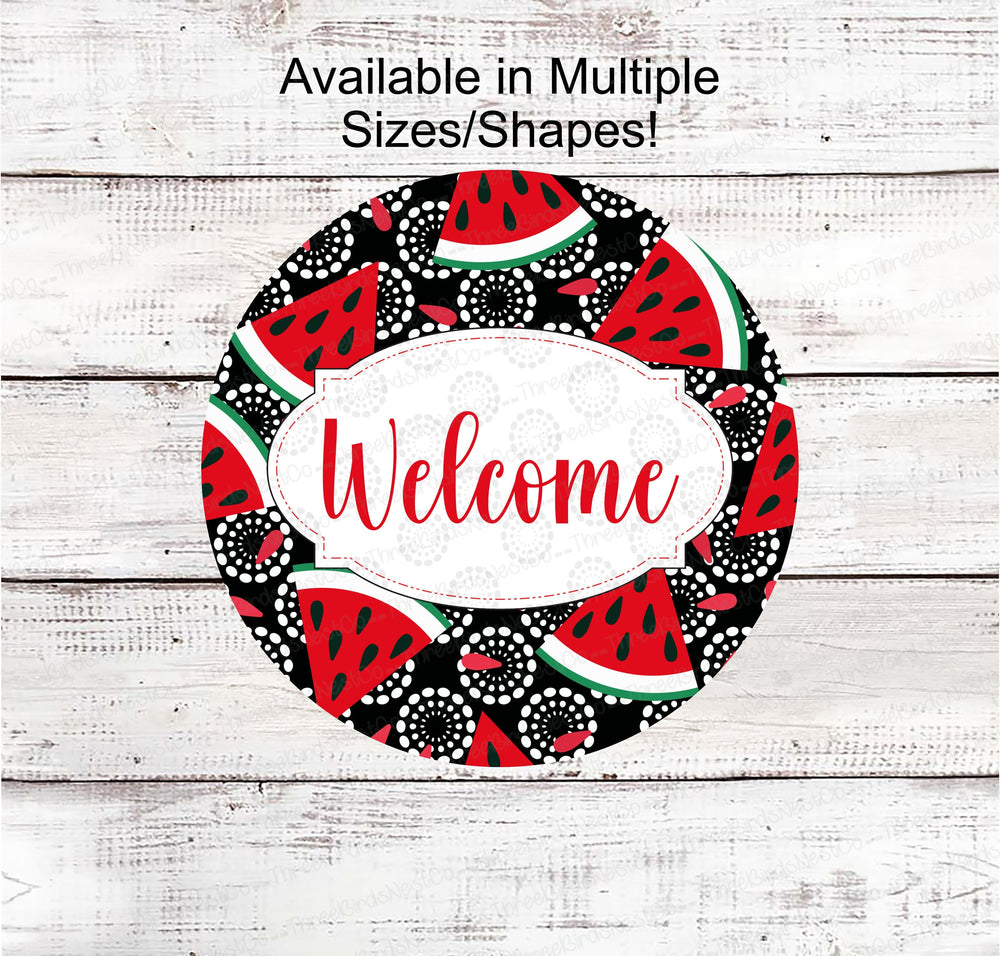 Watermelon Wreath Sign - Watermelon Welcome Sign - Watermelon Sign - Welcome Wreath Sign - Summer Wreath Sign