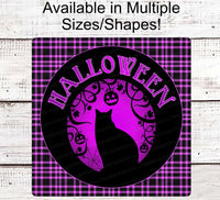 
              Halloween Wreath Signs - Black Cat Sign - Black Cat Halloween - Spooky Sign - Halloween Signs - Halloween Cat
            