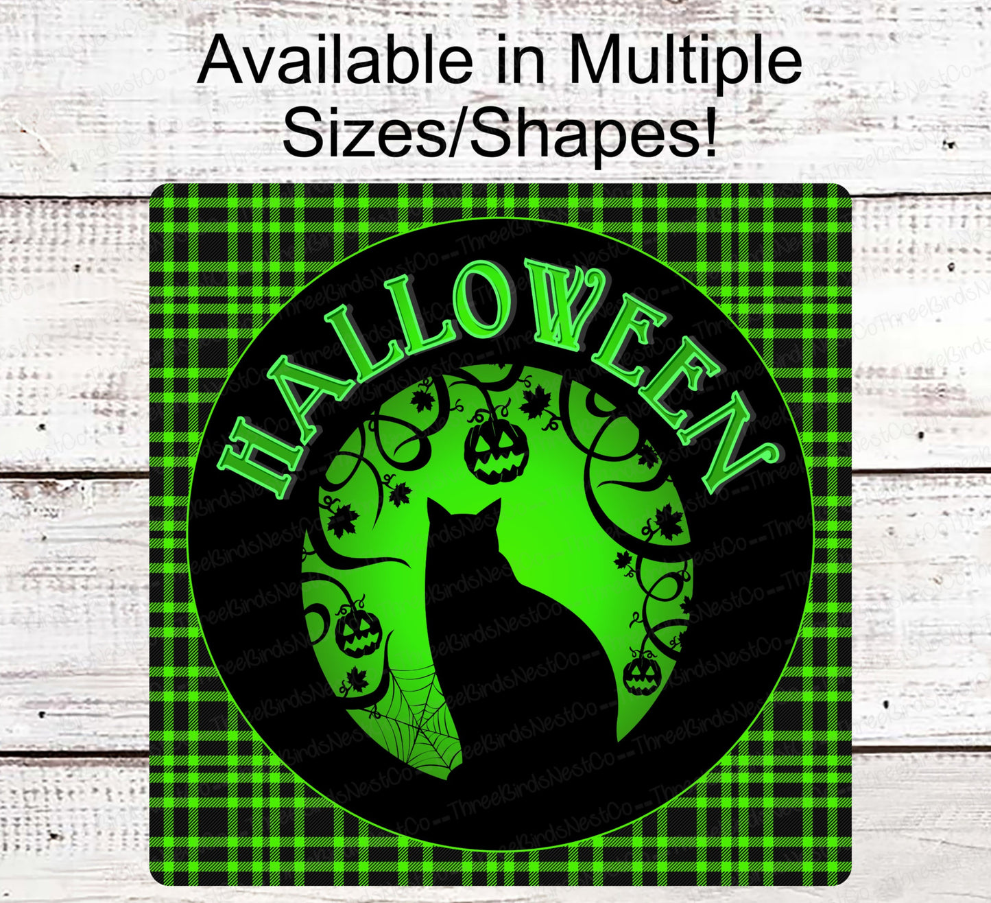 Halloween Wreath Signs - Black Cat Sign - Black Cat Halloween - Spooky Sign - Halloween Signs - Halloween Cat