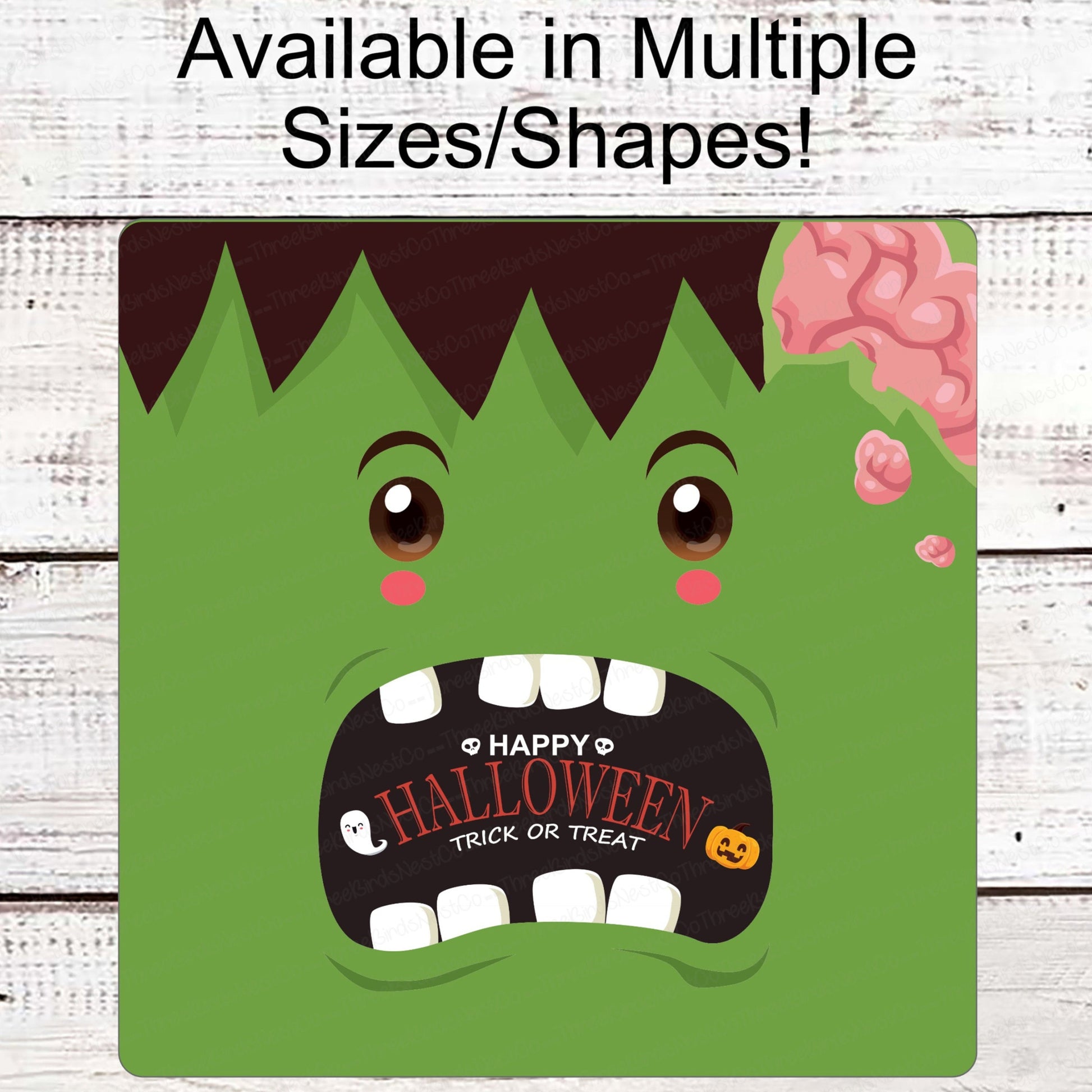 Happy Halloween Sign - Trick or Treat Sign - Monster of Frankenstein Sign